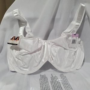 Bali Bra 42D Satin Tracings 3562 Underwire Minimizer White DF3562 New With Tag